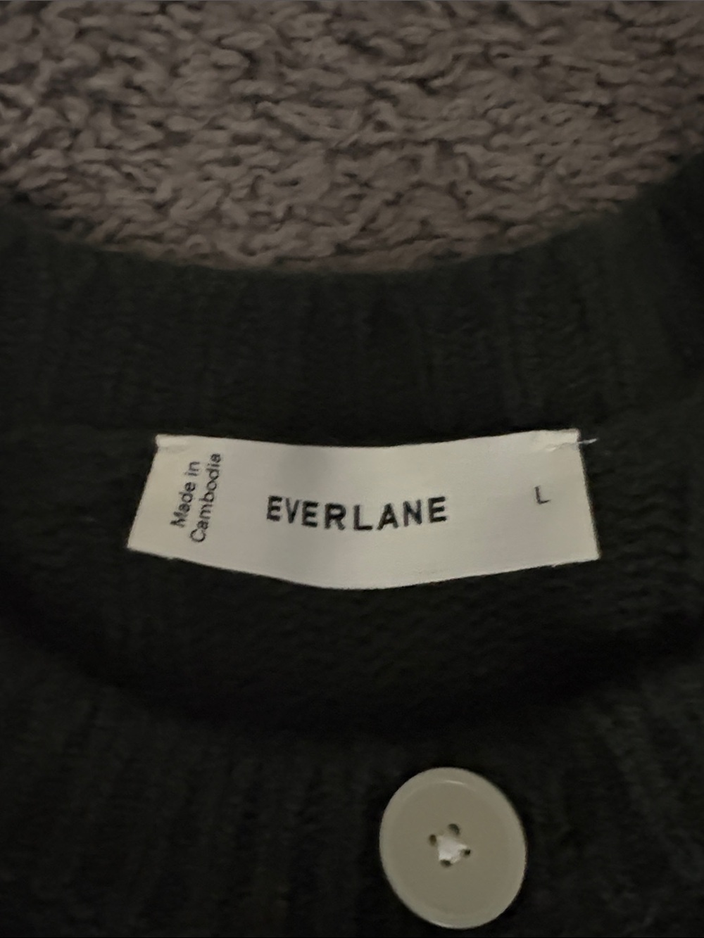 Everlane Dark Green Cable-Knit Button Cardigan - Picture 2 of 2